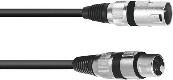 Omnitronic 3022045N XLR Verbindungskabel [1x XLR-Stecker 3 polig - 1x XLR-Buchse 3 polig] 1.50 m Schwarz