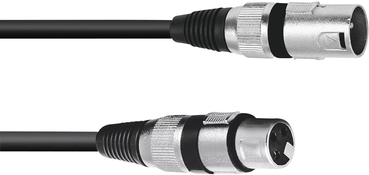 Omnitronic 3022075B XLR Verbindungskabel [1x XLR-Stecker 3 polig - 1x XLR-Buchse 3 polig] 0.20 m Schwarz