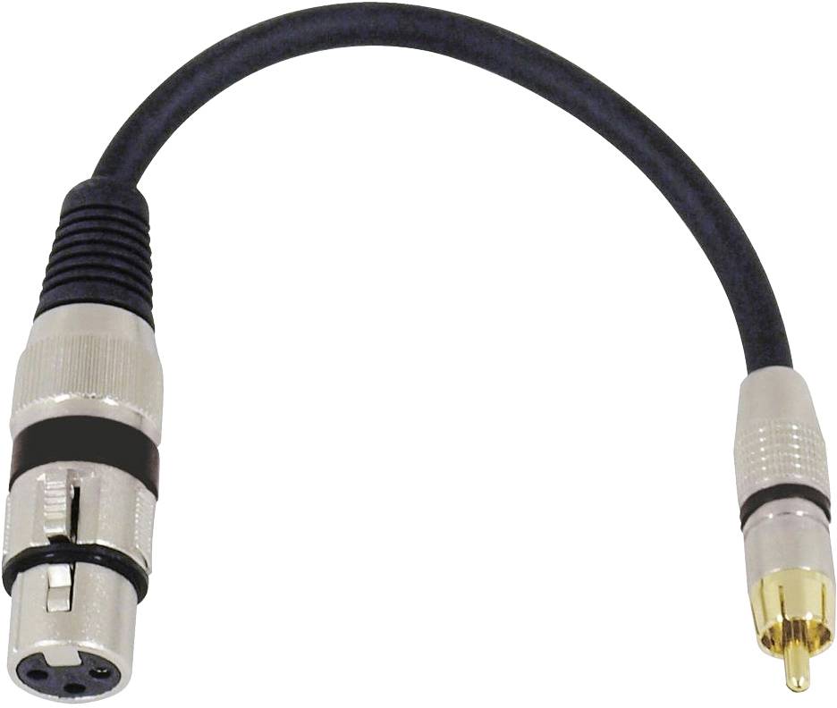OMNITRONIC 3022075J XLR Adapterkabel [1x XLR-Buchse 3 polig - 1x Cinch-Stecker] 0.15 m Schwarz