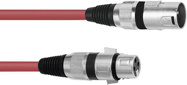 Omnitronic 30220903 XLR Verbindungskabel [1x XLR-Stecker 3 polig - 1x XLR-Buchse 3 polig] 3.00 m Rot