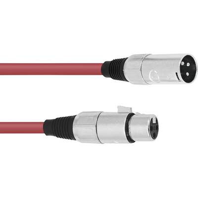 Omnitronic 30220905 XLR Verbindungskabel [1x XLR-Stecker 3 polig - 1x XLR-Buchse 3 polig] 5.00 m Rot
