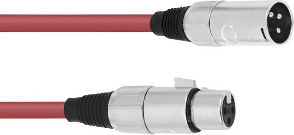 Omnitronic 30220905 XLR Verbindungskabel [1x XLR-Stecker 3 polig - 1x XLR-Buchse 3 polig] 5.00 m Rot