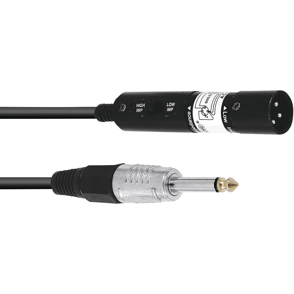 Omnitronic 30225085 XLR Adapterkabel [1x XLR-stekker 3-polig 1x Jackplug male 6.3 mm (mono)] 0.30 m 