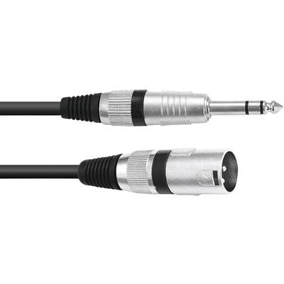 Omnitronic 30225197 XLR Adapterkabel [1x XLR-Stecker 3 polig - 1x Klinkenstecker 6.3 mm (stereo)] 5.00 m Schwarz