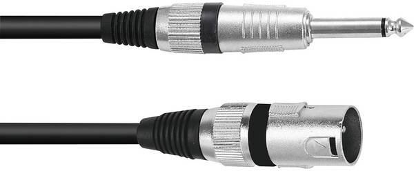 Omnitronic 3022519A XLR Adapterkabel [1x XLR-Stecker 3 polig - 1x Klinkenstecker 6.3 mm (mono)] 0.90 m Schwarz