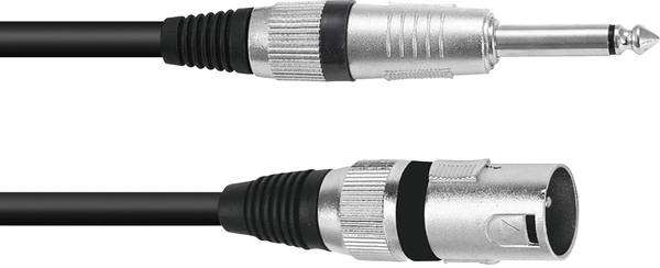Omnitronic 3022519D XLR Adapterkabel [1x XLR-Stecker 3 polig - 1x Klinkenstecker 6.3 mm (mono)] 10.00 m Schwarz