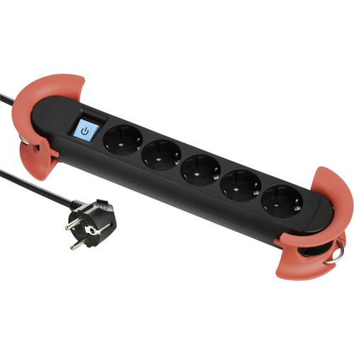 Maxtrack NV 60-5 L Steckdosenleiste mit Schalter Schwarz Schutzkontakt 1 St.