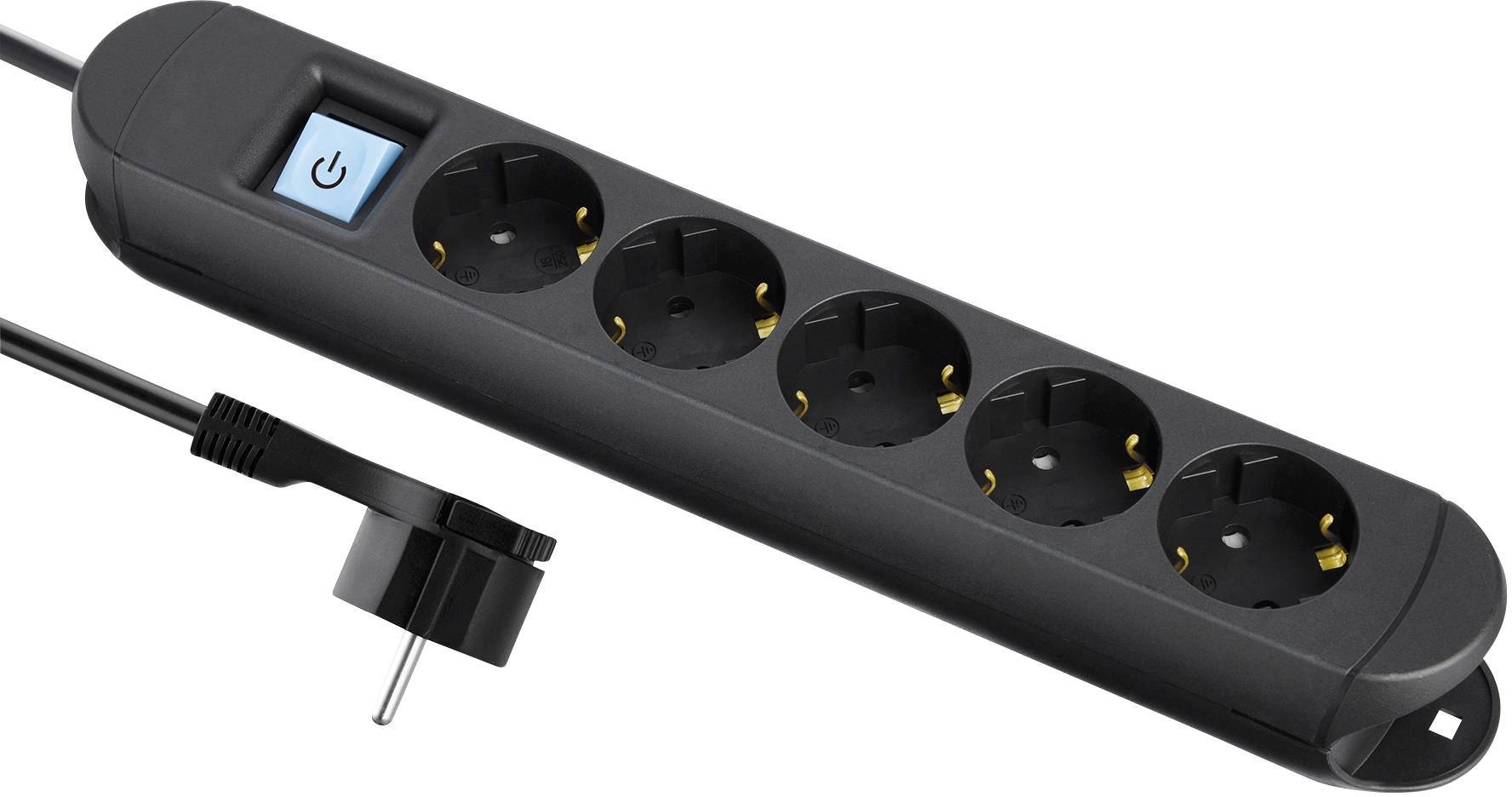 Maxtrack NV 57-2 L Steckdosenleiste mit Schalter Schwarz Schutzkontakt 1 St.