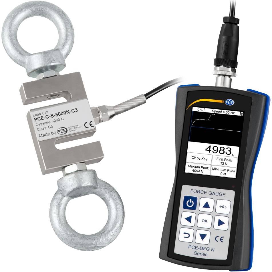 PCE Instruments PCE-DFG N 5K Kraftmessgerät 0 - 5000 N Werksstandard (ohne Zertifikat)