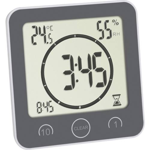 TFA Dostmann Bad- /Küchenuhr mit Timer Timer Grau digital