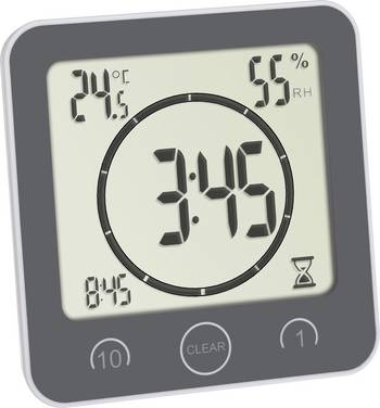 TFA Dostmann Bad- /Küchenuhr mit Timer Timer Grau digital