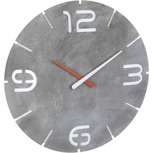TFA Dostmann 60.3536.15 Funk Wanduhr 350 mm x 35 mm Beton-Grau
