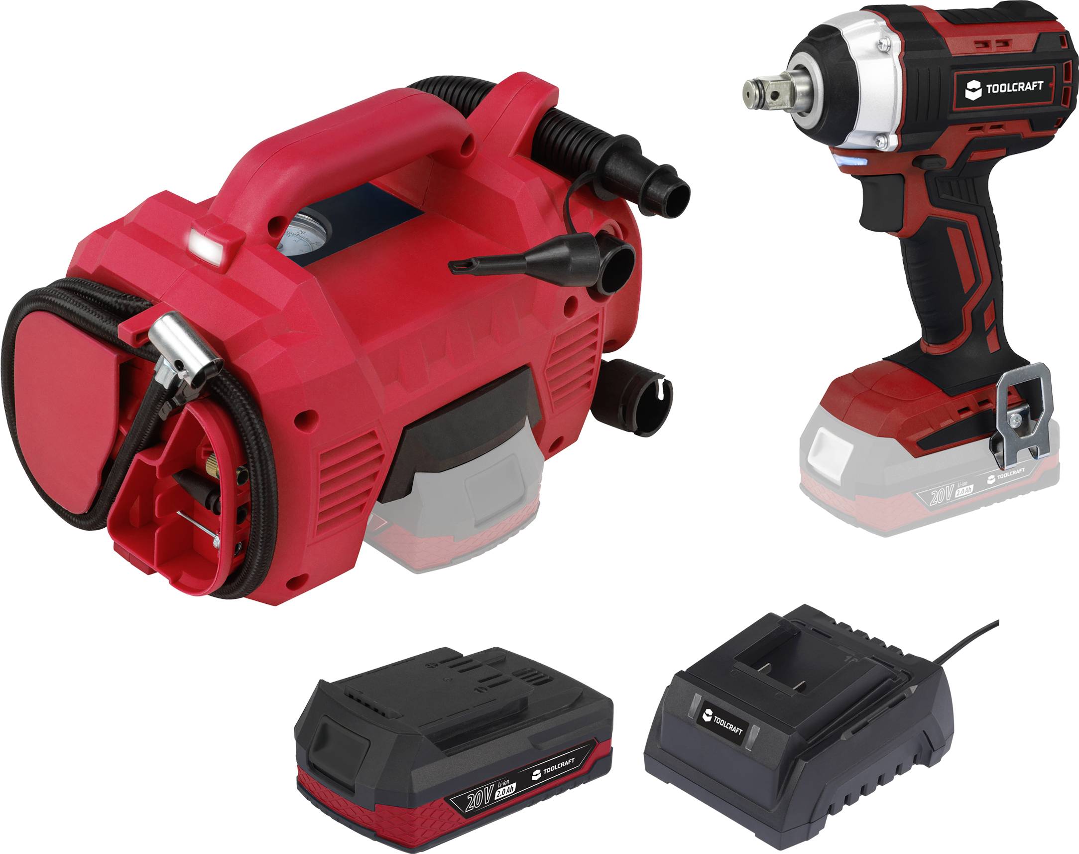 Aku příklepová vrtačka TOOLCRAFT TAWB-200 TAWB-200, 20 V, 2 Ah, Li-Ion akumulátor