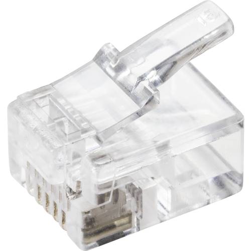 TRU COMPONENTS TC-9202512 RJ 12 Steckverbinder Stecker, gerade Polzahl Sensoren 6P6C Transparent 5 St.