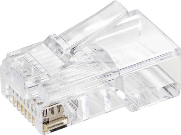 TRU COMPONENTS TC-9202516 RJ 45 Steckverbinder Stecker, gerade Polzahl Sensoren 8P8C Transparent 5 St.