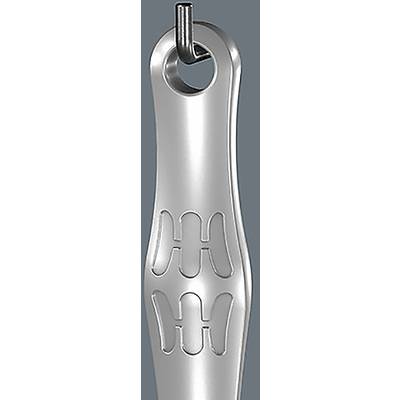 Ein metallischer Reißverschlusszug mit einer Schlaufe an der Spitze, auf dessen Oberfläche zwei stilisierte 'H'-Buchstaben eingeprägt sind.