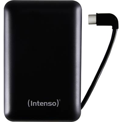 Externe Festplatte der Marke 'Intenso' mit USB-C-Anschluss, kompakt und schwarz. Ideal für tragbare Datenspeicherung.