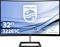 Ein 32-Zoll Philips Curved Monitor, Modell 322E1C, mit 75 Hz Bildwiederholrate und dreiseitigem rahmenlosem Design wird angezeigt.