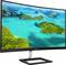 Ein gebogener Philips-Monitor zeigt eine malerische Landschaft mit türkisfarbenem Wasser und grünen Inseln unter einem klaren Himmel.