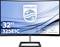 Gebogener 32-Zoll-Monitor von Philips mit QHD-Auflösung, 75 Hz Bildwiederholrate und randlosem Design an drei Seiten.