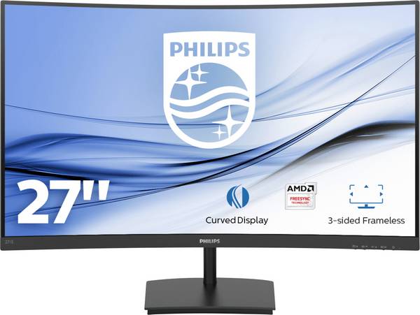 Philips Monitore 271E1SCA LCD-Monitor  EEK F (A - G) 68.6 cm (27 Zoll) 1920 x 1080 Pixel 16:9 4 ms Kopfhörer-Buchse, Audio-Line-in VA LED