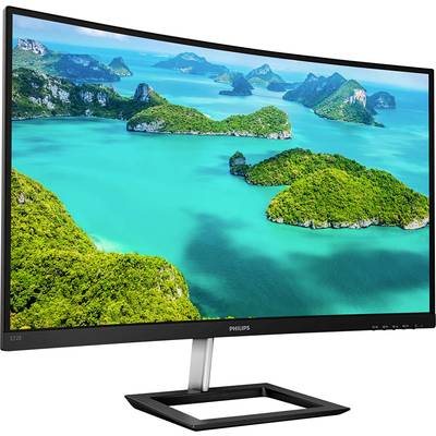 Ein Computermonitor zeigt eine tropische Inselgruppe in einem klaren, türkisfarbenen Wasser. Der Himmel ist leicht bewölkt.