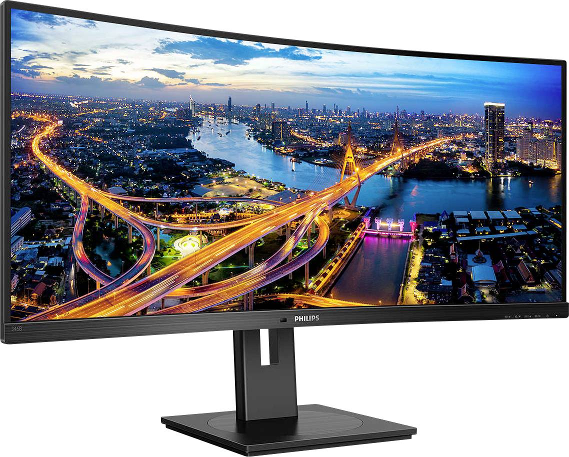 Philips Monitore 346B1C LCD-Monitor EEK G (A - G) 86.4 cm (34 Zoll) 3440 x 1440 Pixel 21:9 5 ms RJ45, Kopfhörer-Buchse V-3