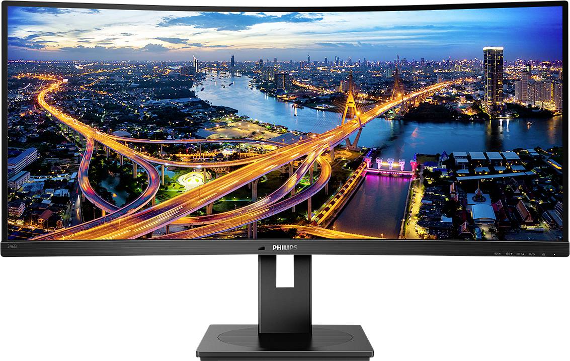 Philips Monitore 346B1C LCD-Monitor EEK G (A - G) 86.4 cm (34 Zoll) 3440 x 1440 Pixel 21:9 5 ms RJ45, Kopfhörer-Buchse V-5