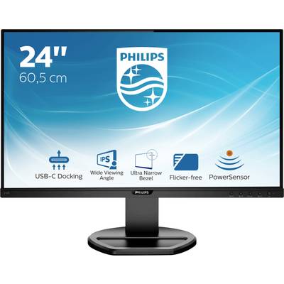 Philips 243B9 LCD-Monitor 61 cm (24 Zoll) EEK E (A - G) 1920 x 1080 Pixel Full HD 4 ms Kopfhörer-Buchse, Audio-Line-in I