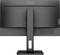 Ein schwarzer AOC-Monitor von hinten, zeigt den verstellbaren Ständer. Keine sichtbaren Kabel oder weitere Hardware angeschlossen.