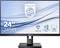 Ein Philips-Monitor zeigt das Modell '24" 245B1'. Eigenschaften: Quad HD, IPS-Bildschirm mit weitem Betrachtungswinkel, randloses Design.