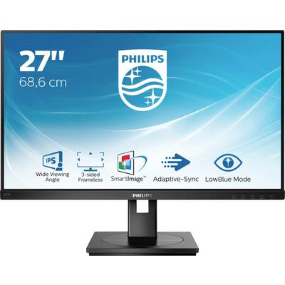 Philips Monitor, 27 Zoll, rahmenlos, mit Funktionen wie IPS, SmartImage, Adaptive-Sync und LowBlue Mode angezeigt.