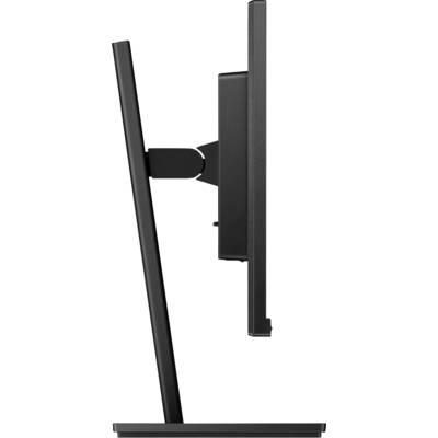 'Slimmer Monitor von der Seite, zeigt schlankes, minimalistisches Design mit schwarzem Rahmen und Standfuß.'