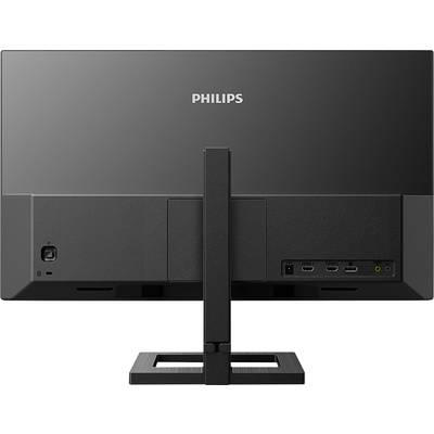 Ein Computerbildschirm von hinten, Marke Philips, mit mehreren Anschlüssen.