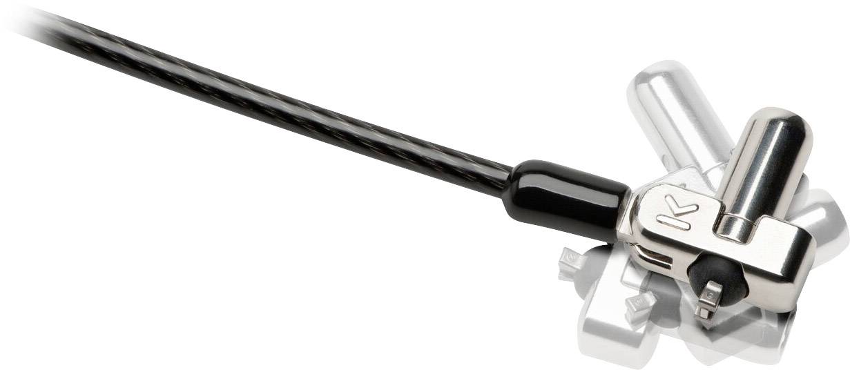 Ein Sicherheitsschloss mit langem Kabel, das für die Sicherung von Laptops oder anderen Geräten genutzt wird.