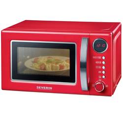Image of Severin MW 7893 Retro Mikrowelle Rot 700 W Timerfunktion, Grillfunktion, mit Kochfunktion, Multifunktion