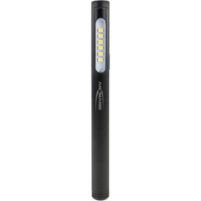 Schwarze, schmale Taschenlampe mit mehreren gelben LED-Lichtern in vertikaler Anordnung.