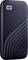Ein schwarzes externes Solid-State-Laufwerk mit gewölbtem Design und dem 'WD'-Logo oben links.