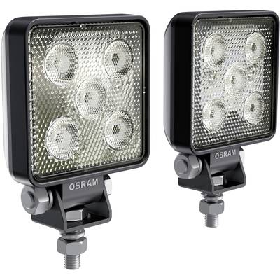 Zwei quadratische LED-Scheinwerfer mit je sechs runden Linsen, montiert auf einer soliden Befestigungshalterung.