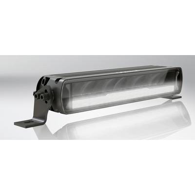 Ein rechteckiger LED-Lichtbalken mit seitlichen Halterungen, liegt auf einer reflektierenden Oberfläche. Eignet sich für Fahrzeugmontage.