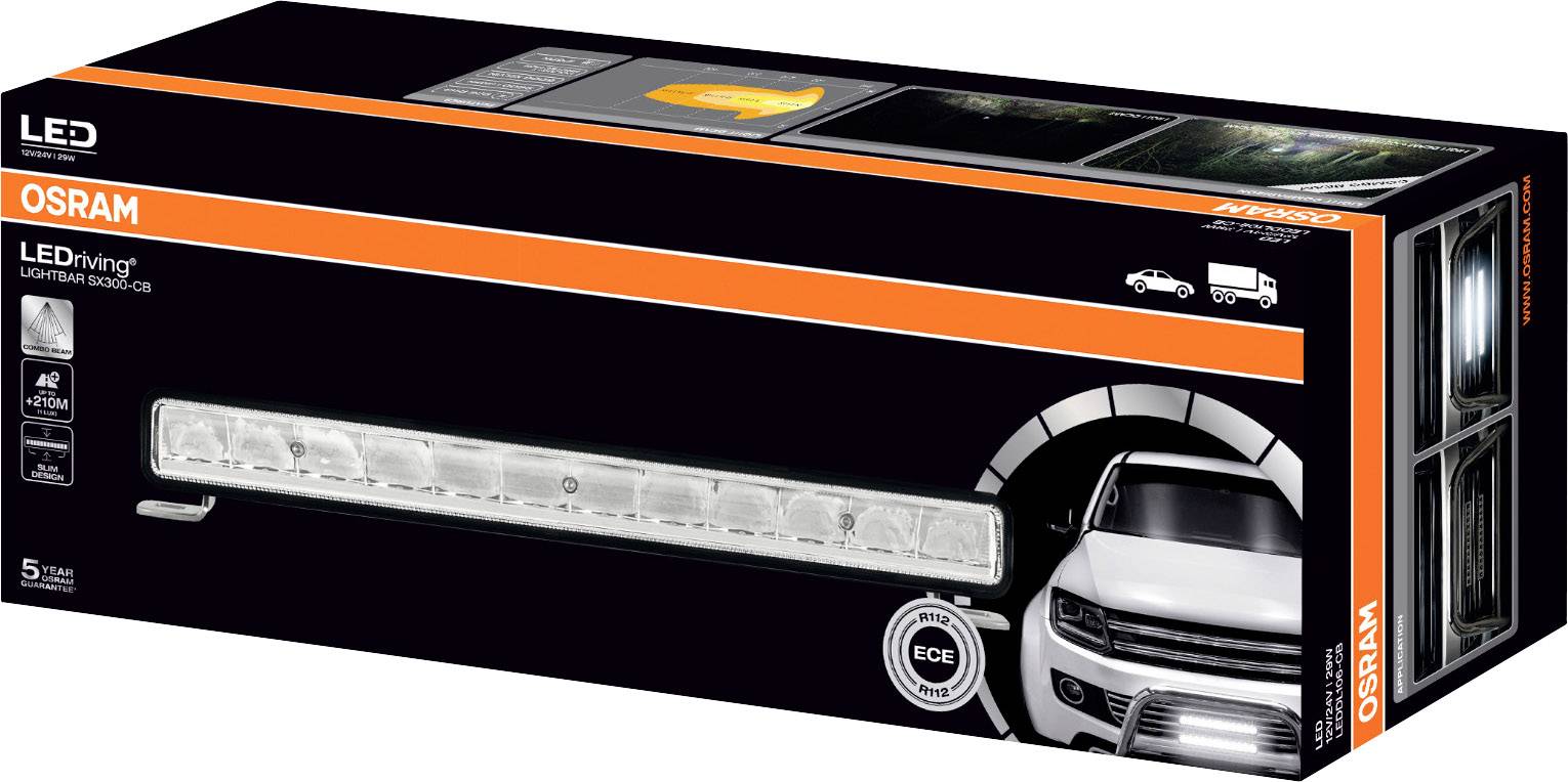 Zusatzscheinwerfer LED 30W geschraubt R10 6.000K 2.600lm OSRAM LIGHTBAR SX300-2