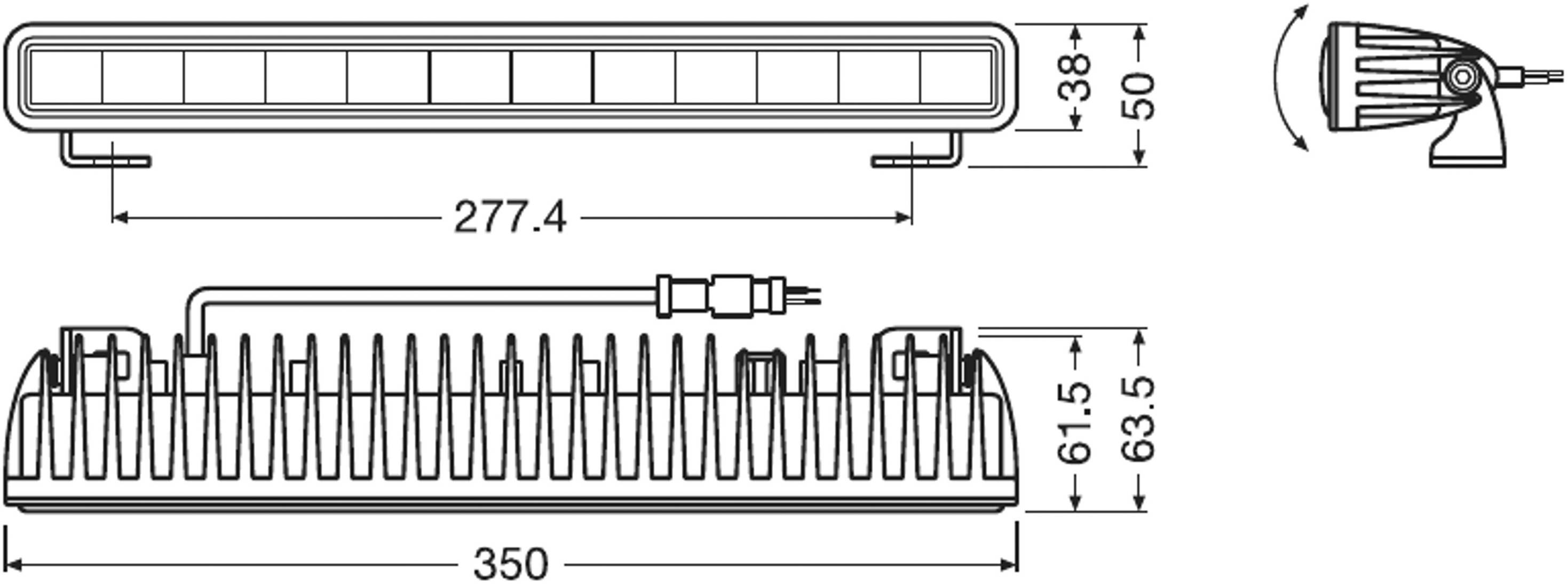 Zusatzscheinwerfer LED 30W geschraubt R10 6.000K 2.600lm OSRAM LIGHTBAR SX300-3