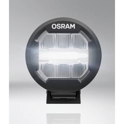 Ein rundes LED-Licht mit der Aufschrift 'OSRAM' auf der Oberseite. Strahlt helles weißes Licht aus, vor einem neutralen Hintergrund.