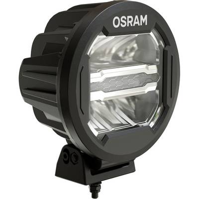 Runder, schwarzer LED-Scheinwerfer mit der Aufschrift 'OSRAM' oben.