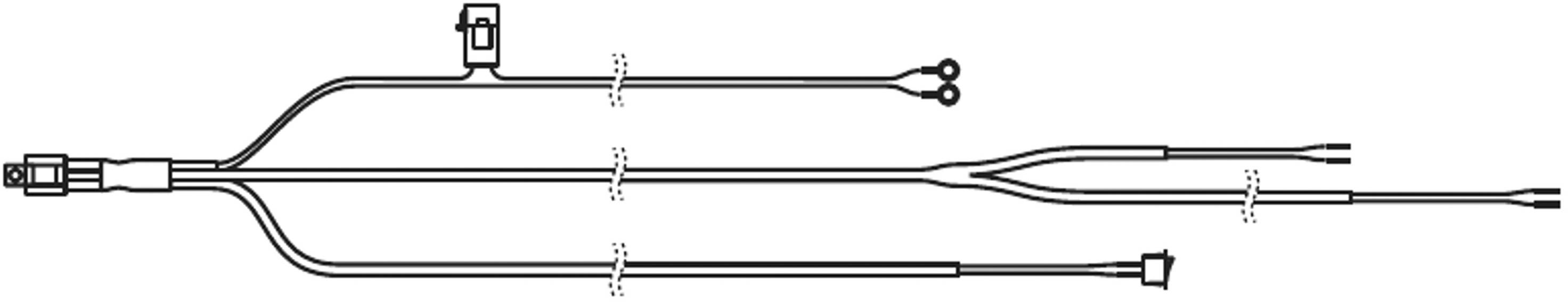Medizinisches Diagramm eines dreilumigen Katheters mit drei separaten Leitungen zur intravenösen Verabreichung.