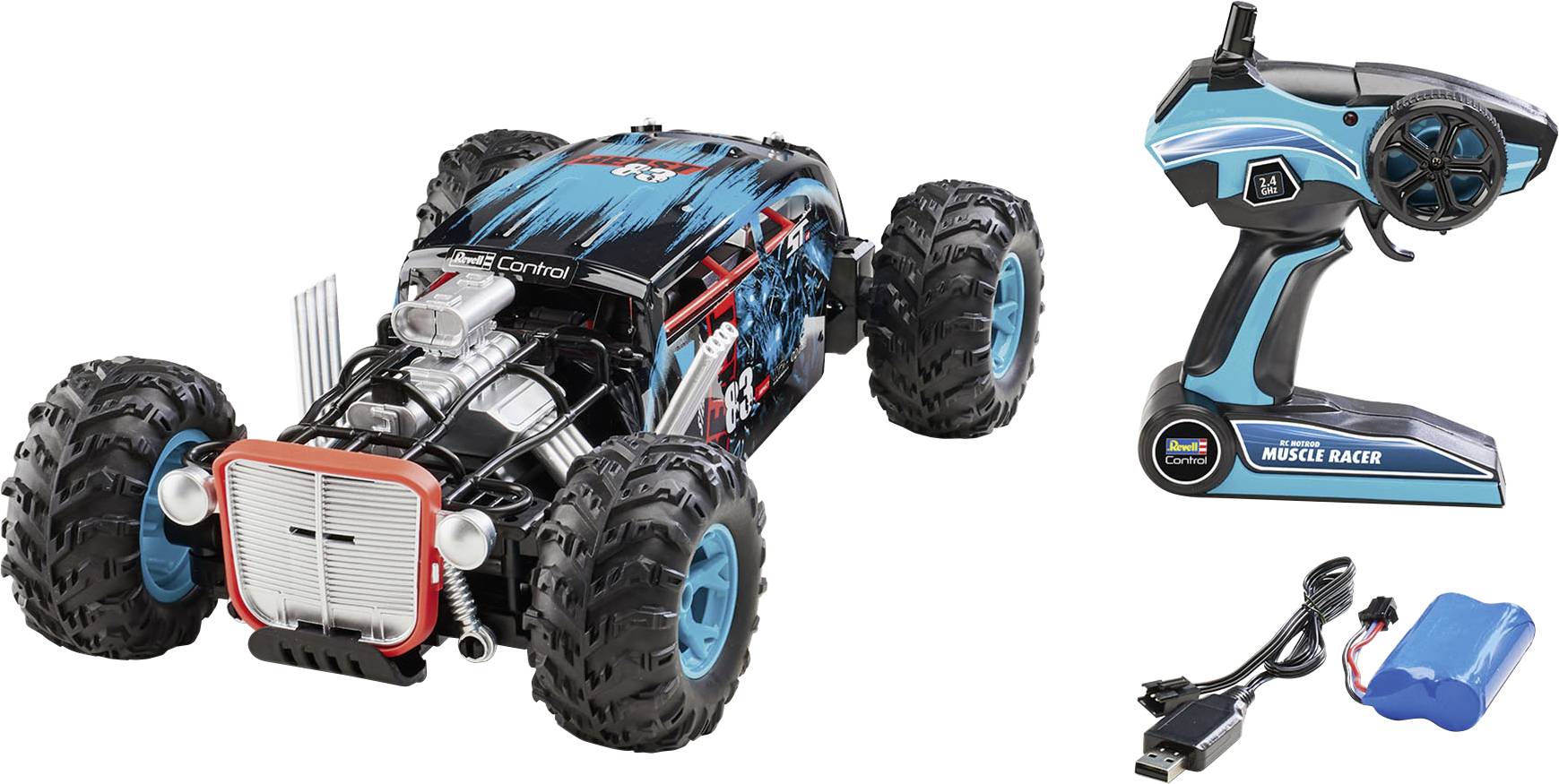 Revell Hot Rod MUSCLE RACER, RC ,blau/schwarz, 1:12-2