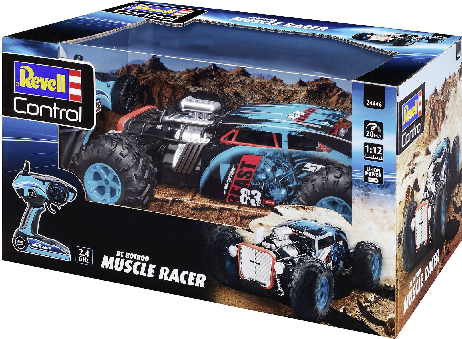 Revell Hot Rod MUSCLE RACER, RC ,blau/schwarz, 1:12-7