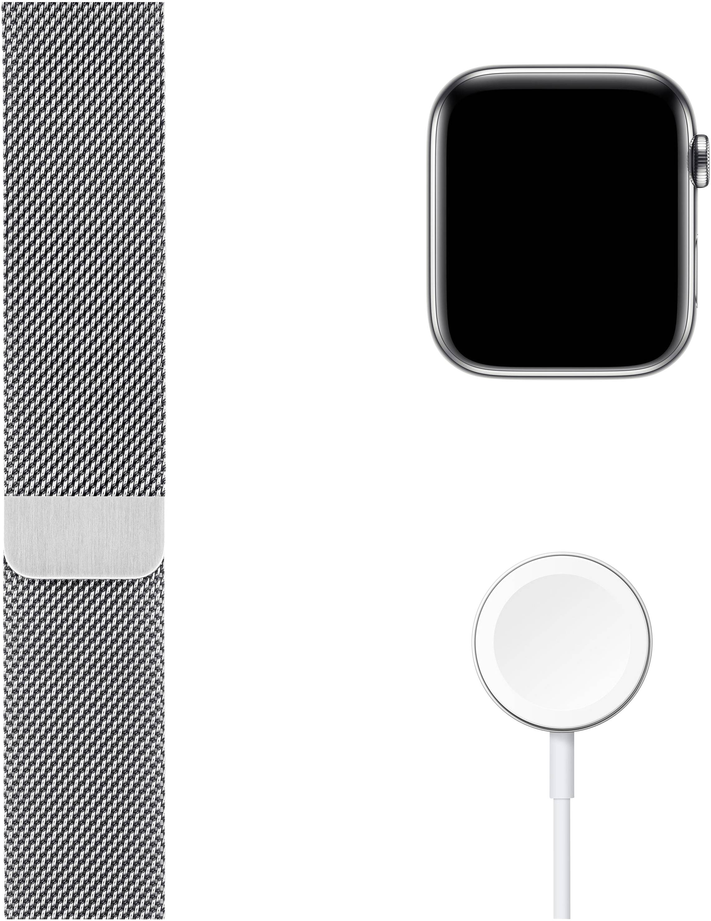 Apple Watch 6 44mm in Silber mit Edelstahlgehäuse und Milanaisearmband