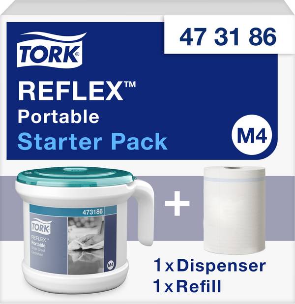 TORK 473186 Reflex™ Papierhandtuchspender Kunststoff Weiß, Türkis 1 St.