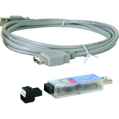 'USB-Konnektor-Kit bestehend aus einem USB-Kabel, einem Adapter mit Aufschrift U₂B-Nano 486, und einem schwarzen Stecker.'